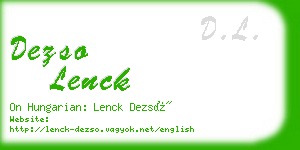 dezso lenck business card